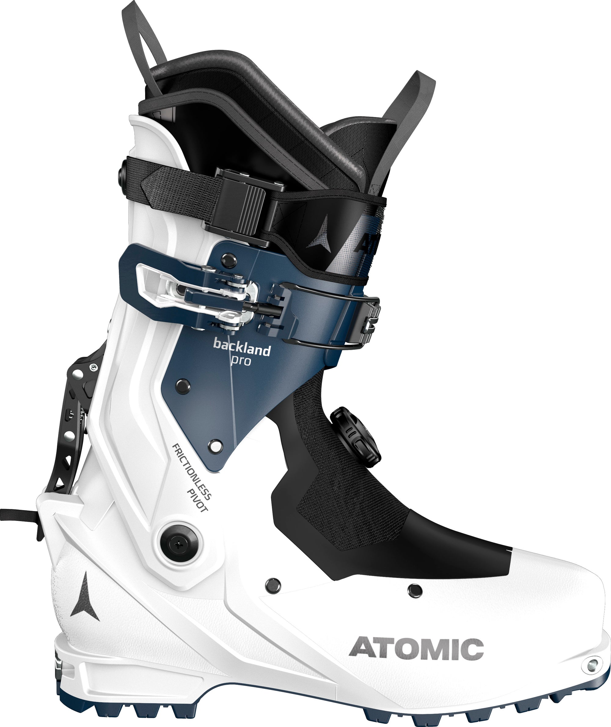 side shot of the women's backland pro ski boots