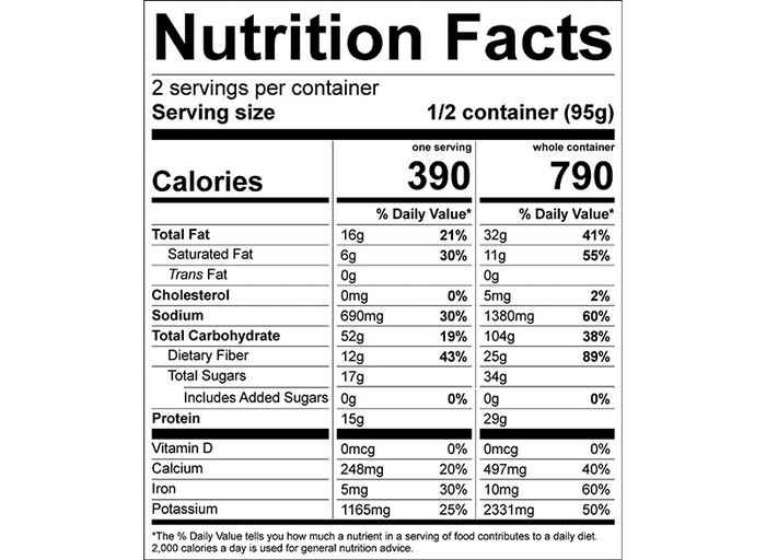 Good To-Go Indian Korma Nutrition Facts