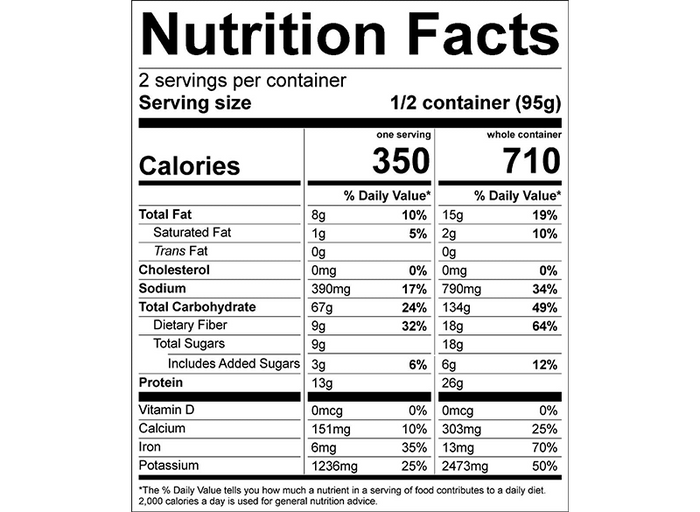 Good To-Go Vegan Mexican Quinoa Nutrition Facts