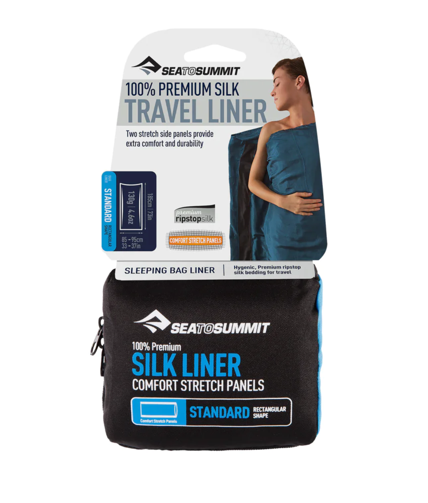 Silk Travel Liner w Stretch - Mummy