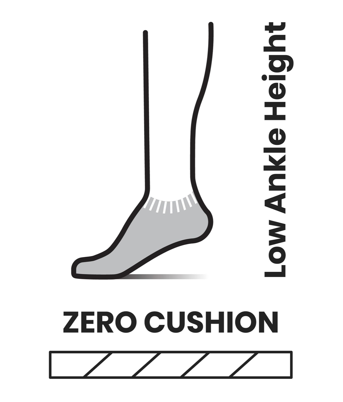 Run Zero Cushion Stripe Low Ankle Ws
