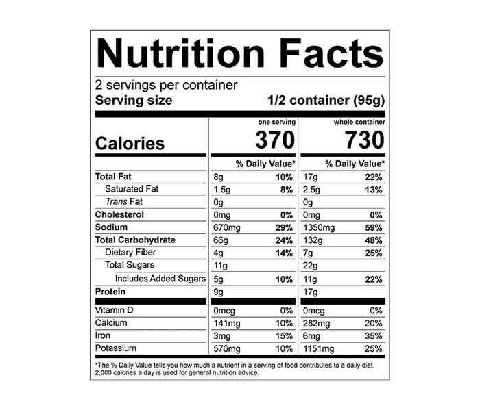 Good To-Go Vegan Bibimbap Nutrition Facts