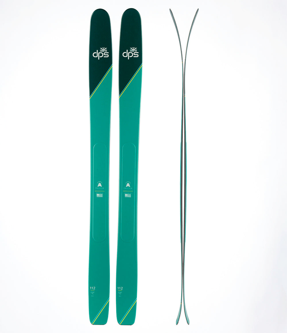 topsheet and rocker profile of dps pagoda green 112 skis