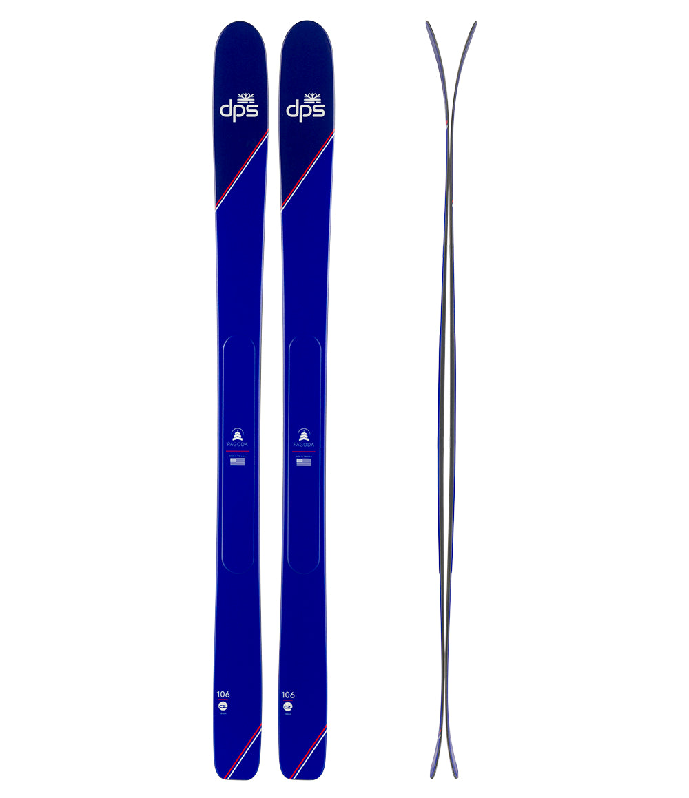 topsheet and rocker profile of DPS pagoda 106 skis