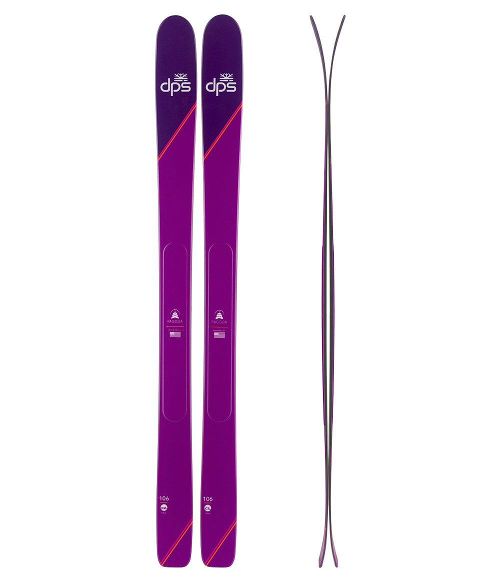 topsheet and rocker profile of dps pagoda purple 106 c2 skis